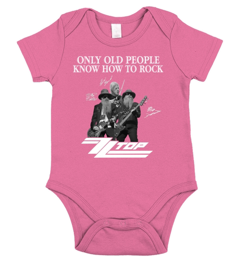 Only Old People Know How To Rock Zz Top Signatures Short Sleeve Baby One-Piece