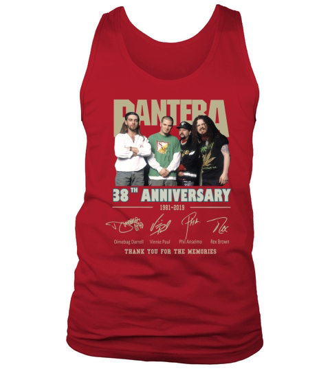 Pantera 38th anniversary 1981-2019 thank you for the memories shirt Tank Top Unisex