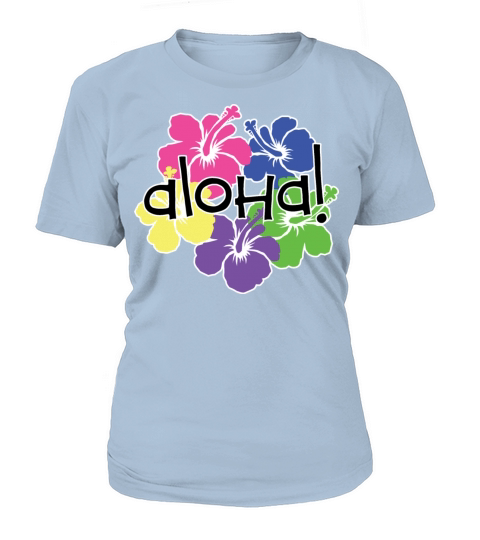 Aloha Flower in Color Ring with White Border Women's T-Shirt