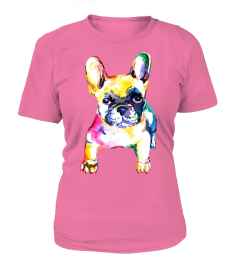 French Bulldog Original Watercolor Hand Drawing T-Shirt Woman