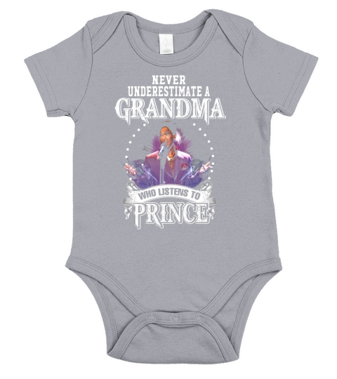 Never underestimate a grandma who listens to Prince Short Sleeve Baby One-Piece