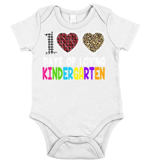 Loving 100 Days of School Kindergarten Teacher Leo Short Sleeve Baby One-Piece