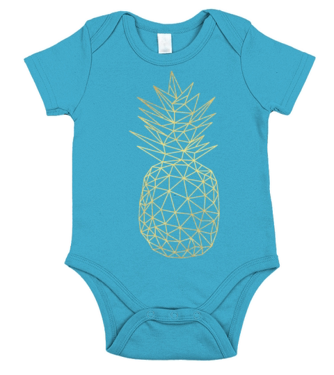 Gold Geometric Pineapple Short Sleeve Baby One-Piece