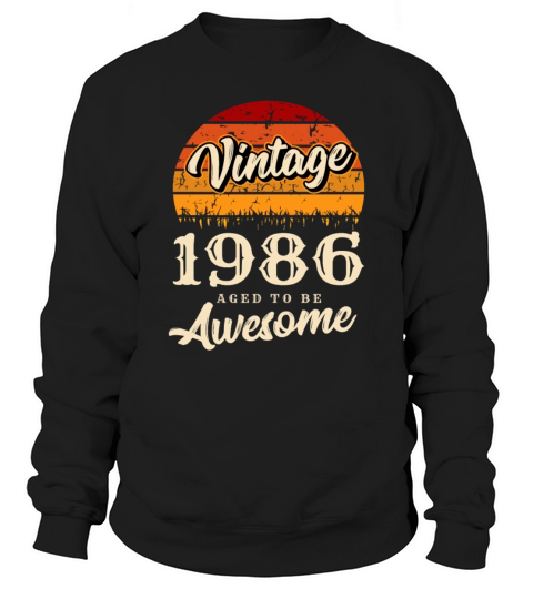 1986 Vintage born in Retro age Birthday gift idea Men's Sweatshirt