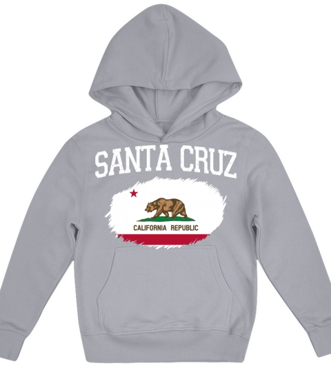 Santa Cruz Ca California Flag Vintage Usa Sports M Kids Hoodie