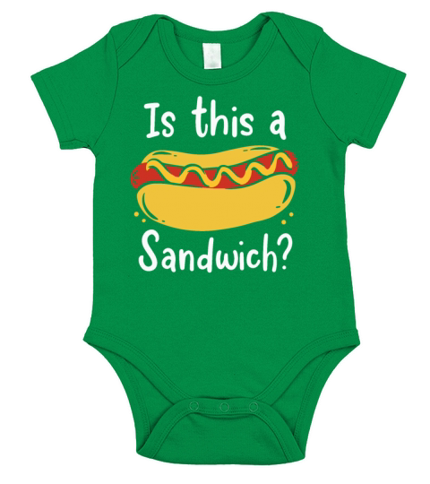 Hot Dog Is this a Sandwich Fast Food Wiener Short Sleeve Baby One-Piece