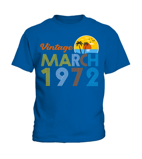 40th Birthday Vintage March 1972 40 Years Old Gift Kids T-Shirt