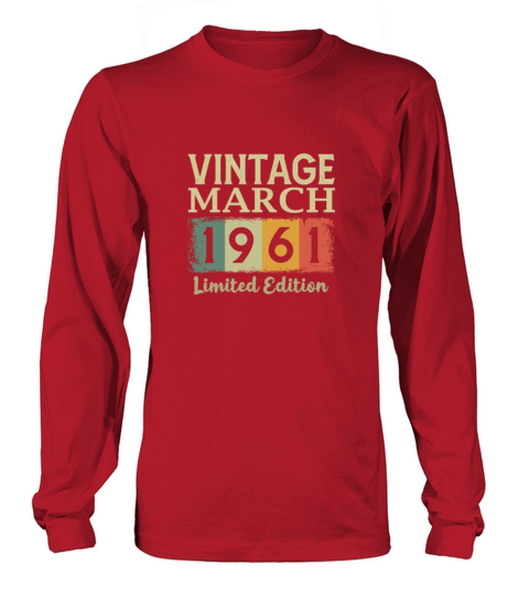 Vintage 60th Birthday March 1961 Sports Gift Long sleeved Unisex