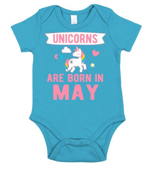 Unicorns are Born in May Short Sleeve Baby One-Piece