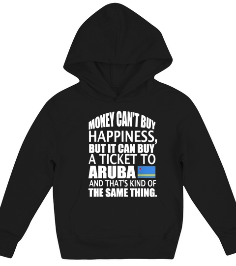 Ticket To Aruba Happiness Funny Aruban Flag Gift Kids Hoodie