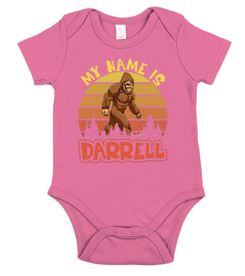 Vintage My Name is Darrell Bigfoot Believers Short Sleeve Baby One-Piece