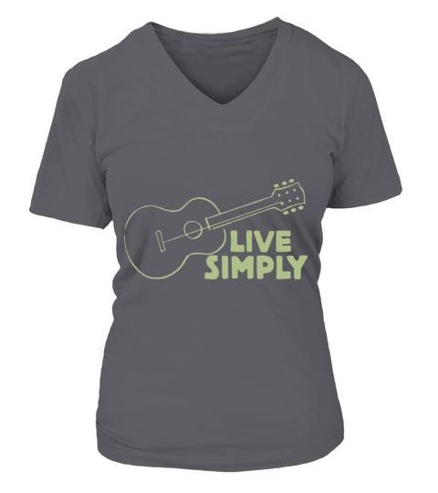 Live Simply One String Guitar T shirt V-neck T-Shirt Woman