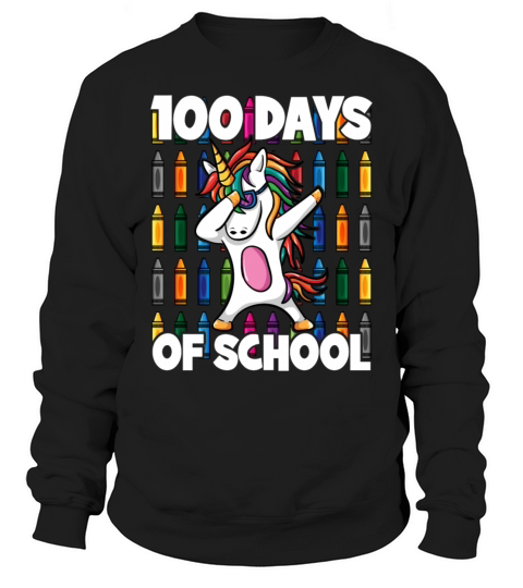 100 Days of School Crayon Dabbing Unicorn Magic Men's Sweatshirt