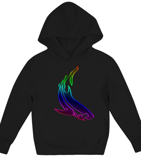 rainbow shark Kids Hoodie