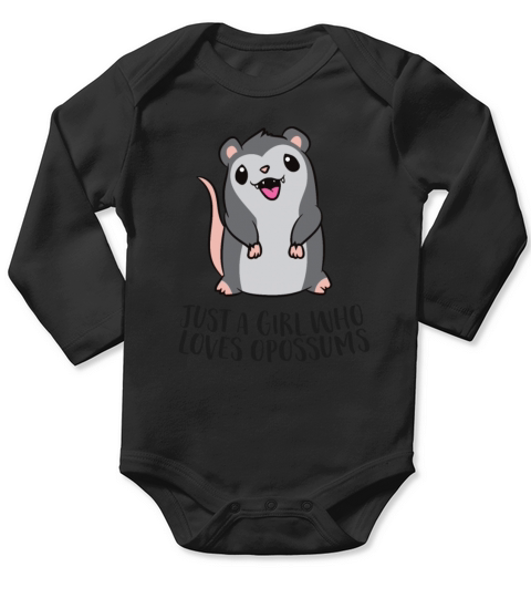 Just a Girl Who Loves Opossums Funny Opossum Long Sleeve Baby One-Piece