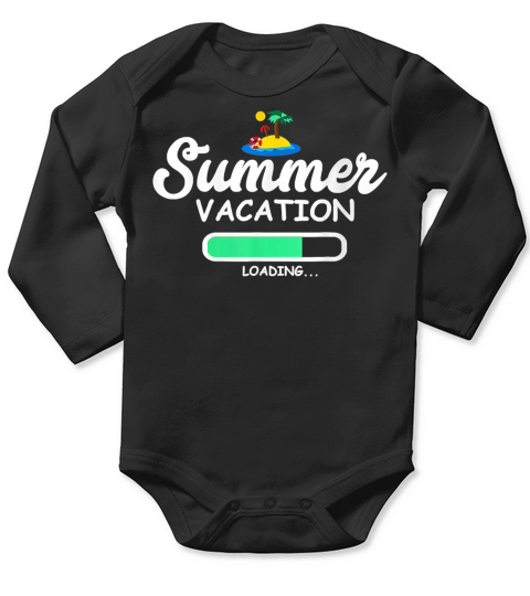 Summer Vacation Loading Last Day of School Long Sleeve Baby One-Piece