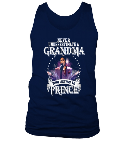 Never underestimate a grandma who listens to Prince Tank Top Unisex