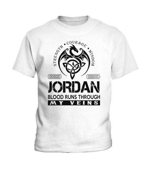 JORDAN Shirts - JORDAN Blood Runs Through My Veins Name Shirts Kids T-Shirt