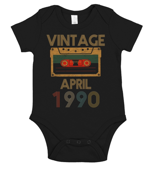 Vintage April 1990 Short Sleeve Baby One-Piece