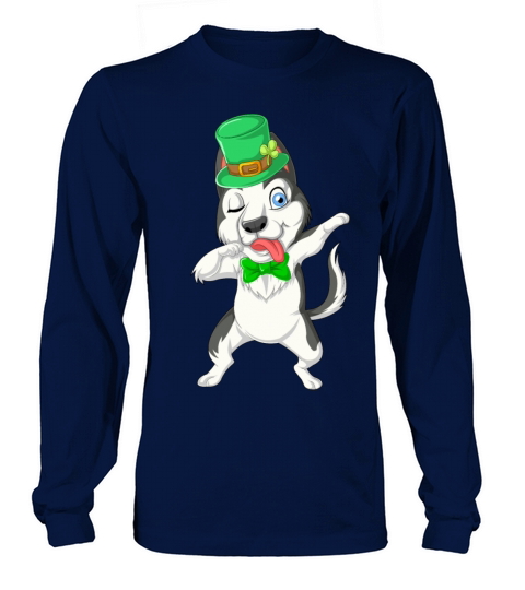 dabbing husky st patricks day Women's Long Sleeve