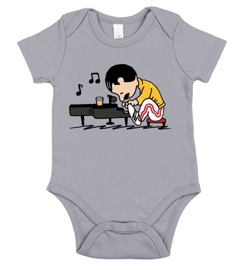 Freddie Mercury in the form of Schroeder playing piano Short Sleeve Baby One-Piece