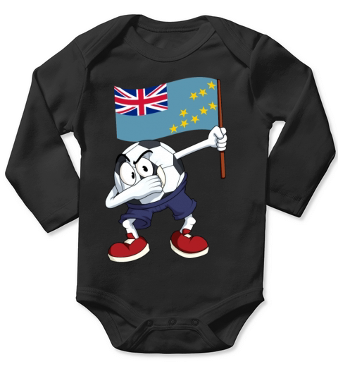 Tuvalu Dabbing Soccer Ball Long Sleeve Baby One-Piece
