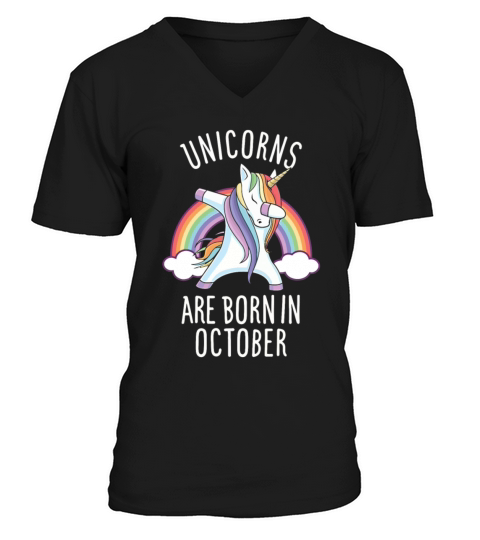 Unicorns are Born in October Men's V-Neck T-shirt