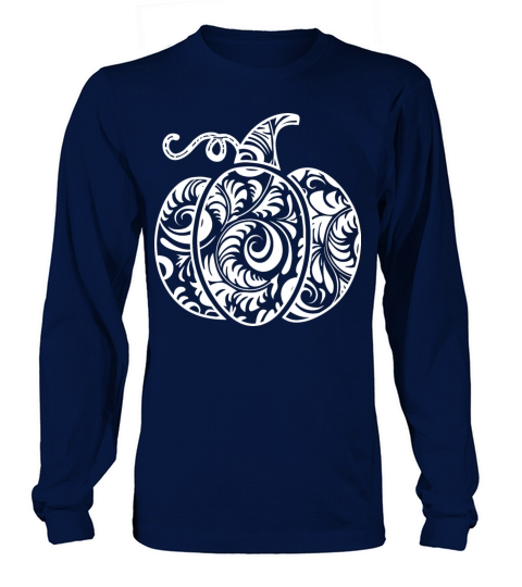 Swirly Pumpkin Floral Lace Mandala Women's Long Sleeve