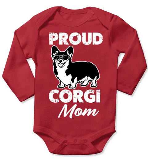 Proud Corgi Mom womens T-shirt Long Sleeve Baby One-Piece