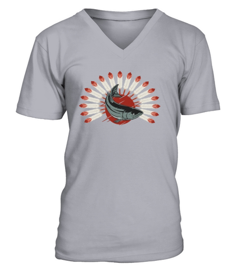 Native American Salmon Men's V-Neck T-shirt
