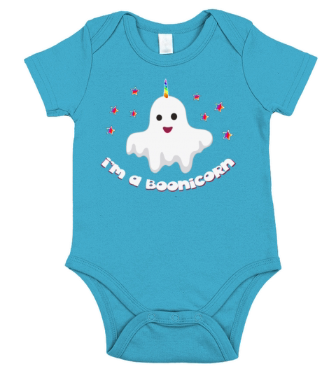 Funny Halloween Ghost Im a boonicorn Short Sleeve Baby One-Piece