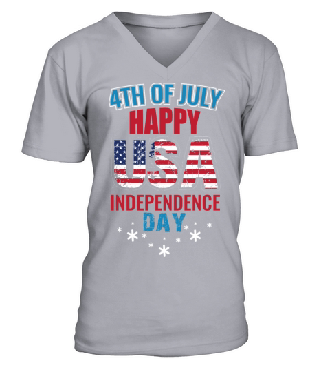 4 OF JULY HAPPY USA INDEPENDENCE T-SHIRT Men's V-Neck T-shirt