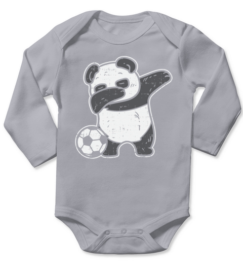 Dabbing Panda with Soccer Ball Stadium Coach Goal Long Sleeve Baby One-Piece