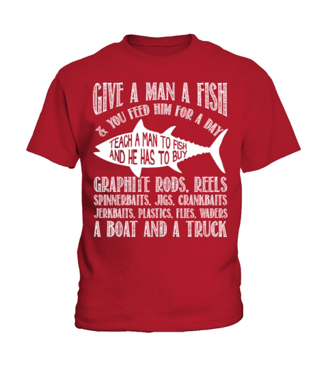 Fishing - Teach a man to fish awesome t-shirt Kids T-Shirt