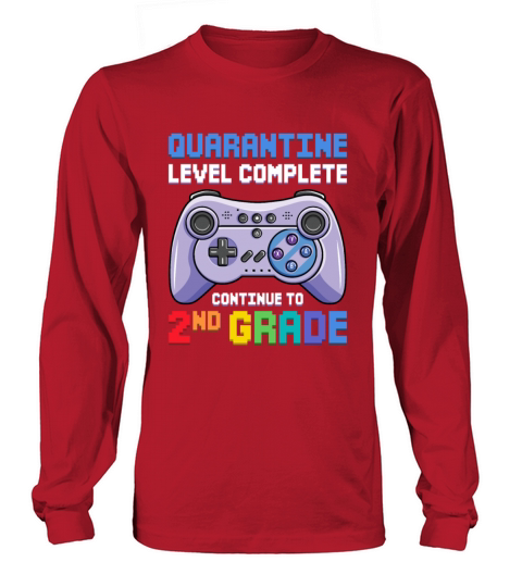 Quarantine Level Complete 2nd Grade Gamer Gifts Women's Long Sleeve
