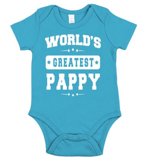 Worlds Greatest Pappy Fathers Day Gift Grandpa Men Short Sleeve Baby One-Piece
