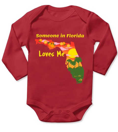 Someone in Florida Loves me Long Sleeve Baby One-Piece