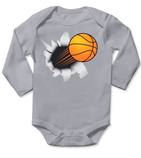 Basketball Flying Out Of Hole Long Sleeve Baby One-Piece