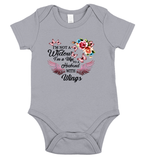 I’m not a widow i’m a wife to a husband with wings Short Sleeve Baby One-Piece