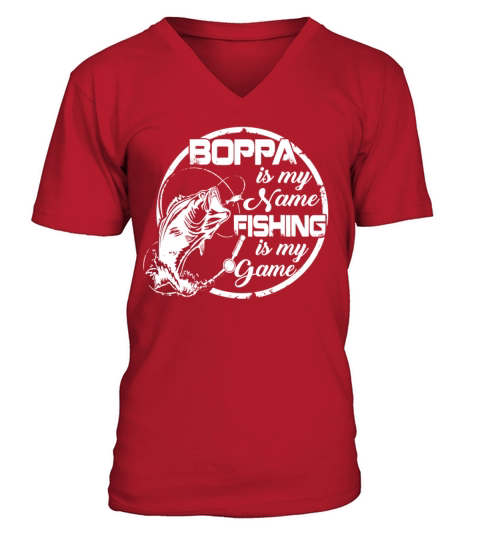 Boppa Is My Name Fishing Game Father s Day Men's V-Neck T-shirt