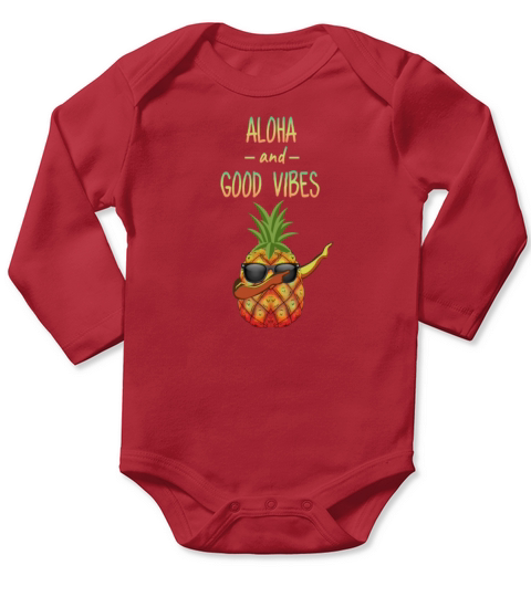 Dabbing vibe Pineapple Hawaiian Aloha holiday Gift Long Sleeve Baby One-Piece
