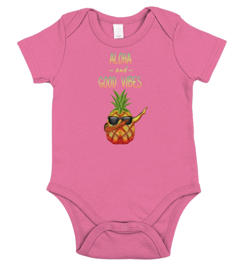 Dabbing vibe Pineapple Hawaiian Aloha holiday Gift Short Sleeve Baby One-Piece