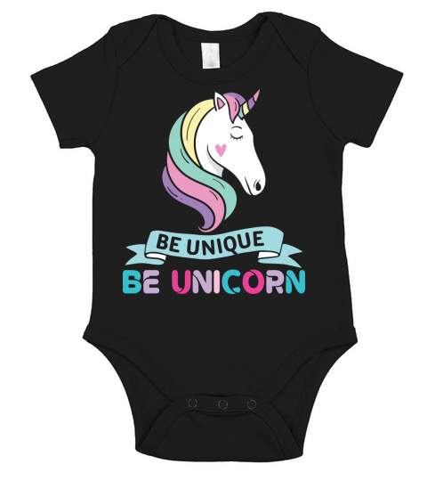 Be Unique Be Unicorns Short Sleeve Baby One-Piece