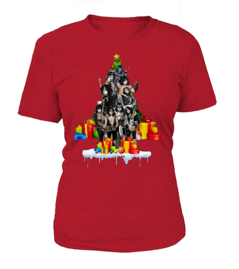 Kiss Band Christmas Tree T-Shirt Woman
