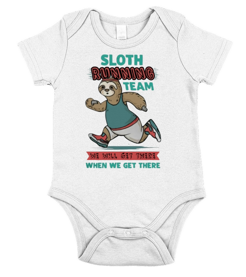Sloth Running Team Marathon Lovers Short Sleeve Baby One-Piece
