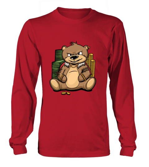 Teddy Bear Rick Gold Money Women's Long Sleeve