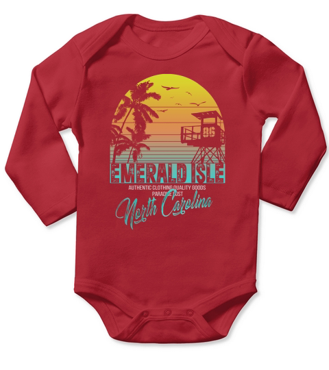emerald isle North Carolina beach shirt Long Sleeve Baby One-Piece