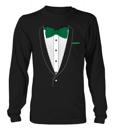 Fake Tuxedo Green Tie Women's Long Sleeve