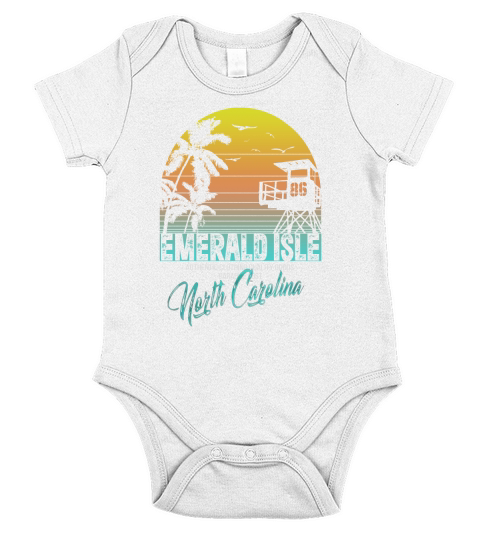 emerald isle North Carolina beach shirt Short Sleeve Baby One-Piece