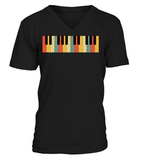 Keys Piano Keyboard Vintage Retro Men's V-Neck T-shirt